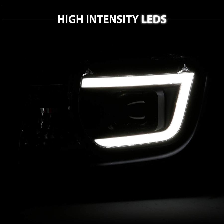 【並行輸入品】AmeriLite 2010-2013 シボレー カマロ 2ドア ハロゲンタイプ ブラック LED チューブ スクエア プロジェクターの画像