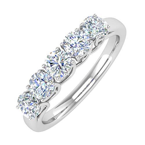 【並行輸入品】1カラット 5ストーン ダイヤモンド 結婚指輪 14K ゴールド 1 Carat 5 Stone Diamond Weddingの画像