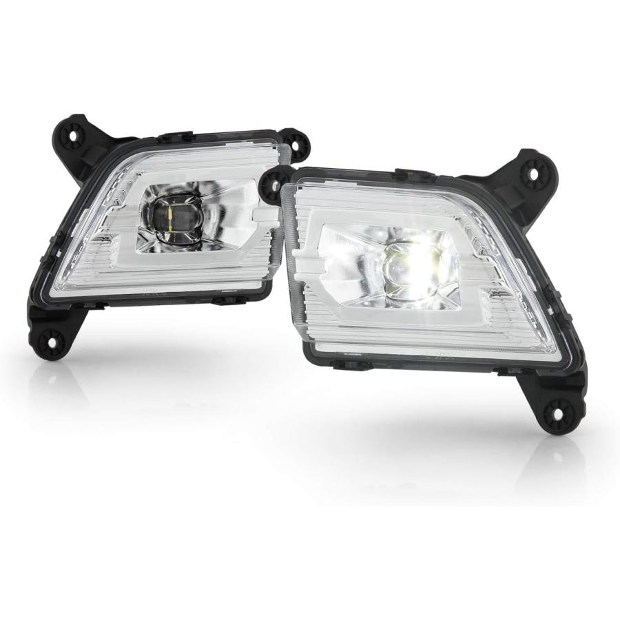 【並行輸入品】2019-2020 シボレー シルバラード 1500 [フルLED] クローム バンパー フォグライト 運転ランプ ペア ドライバー+助の画像