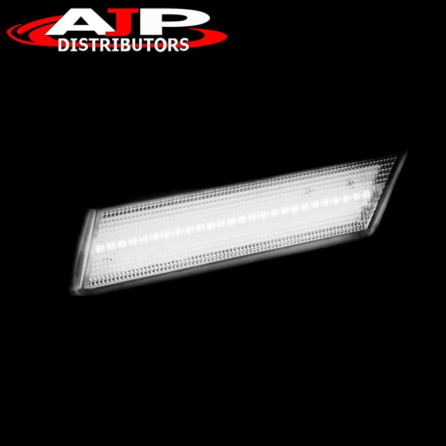 【並行輸入品】AJP ディストリビューター ホワイト LED スモーク フロント バンパー フェンダー サイドマーカー ライト ウィンカー ランプ リの画像