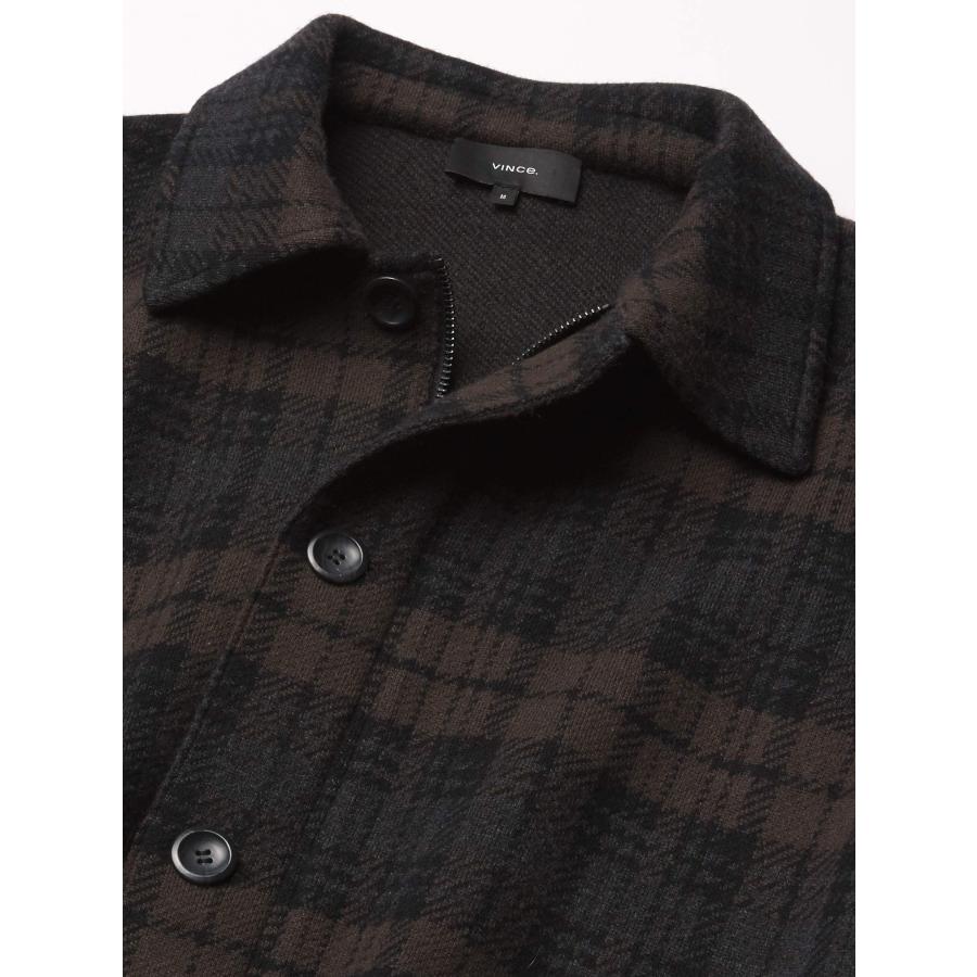 【並行輸入品】Vince Men's Plaid Sweater Jacket, Black, Lの画像