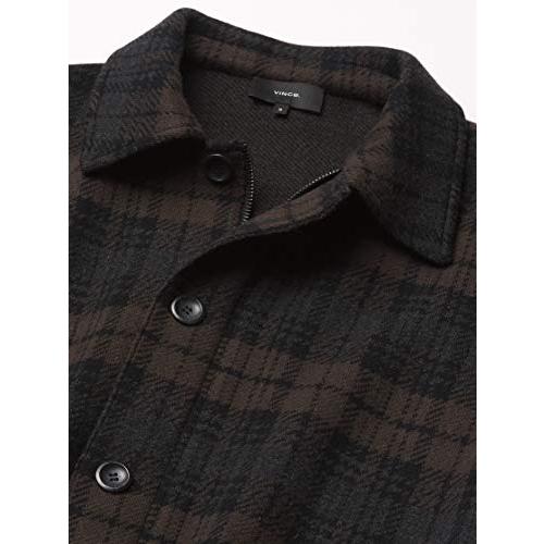 【並行輸入品】Vince Men's Plaid Sweater Jacket, Black, Lの画像