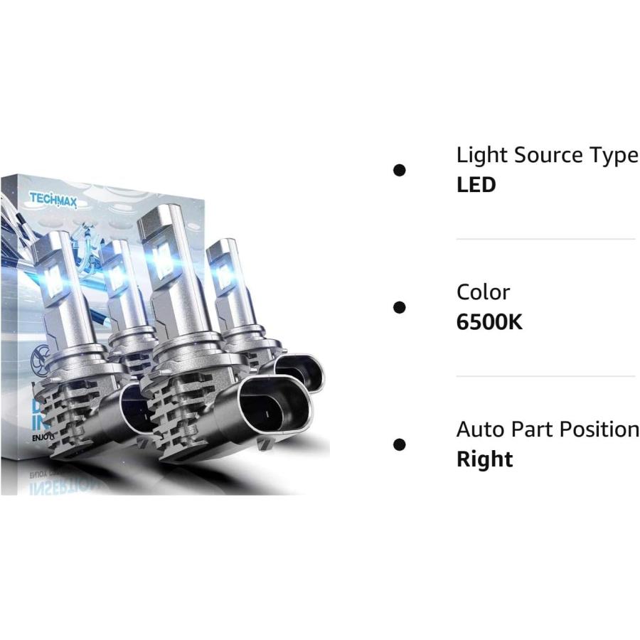 【並行輸入品】TECHMAX 9005 9006 LEDヘッドライト電球コンボ HB3 HB4 ウィンドレス 直接挿入 24000LM 6500K キの画像