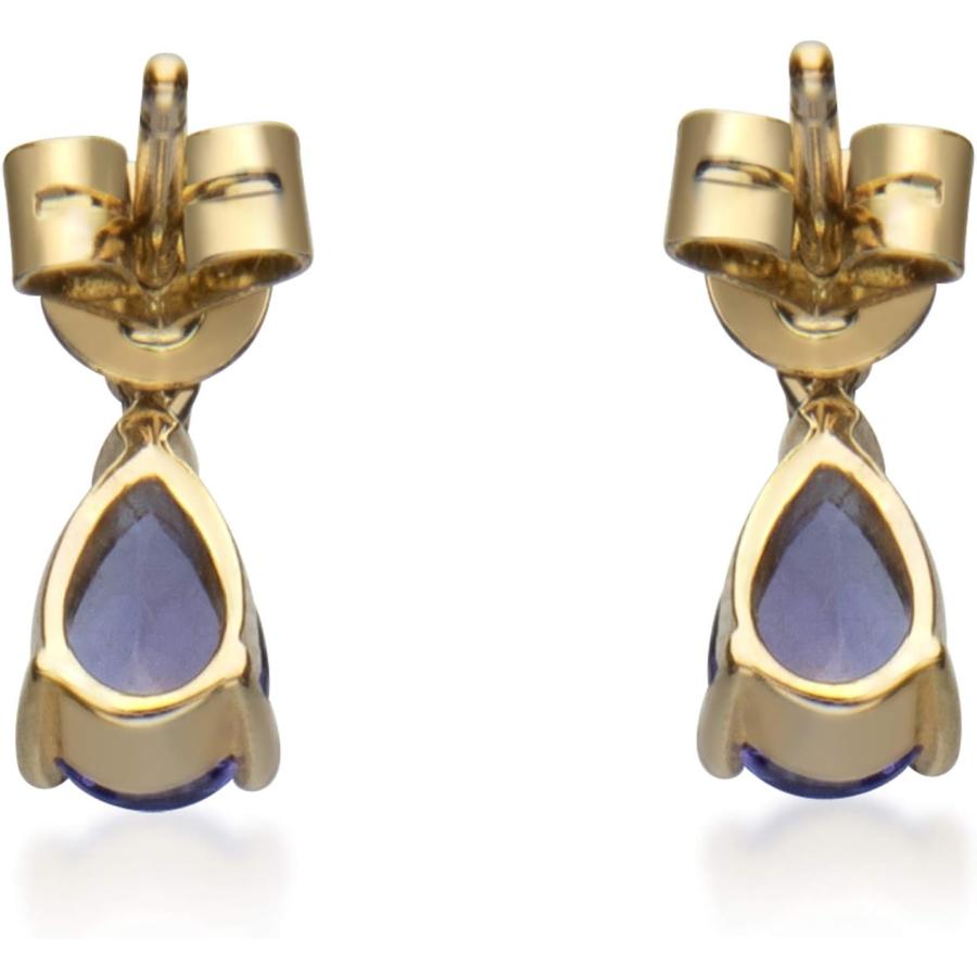 【並行輸入品】Gin & Grace 14K イエローゴールド 天然ダイヤモンド (I1) スタッドイヤリング 本物のタンザナイト 日常作業着 ジュエの画像