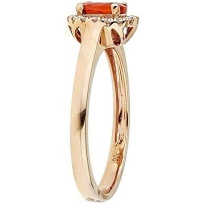 【並行輸入品】Gin & Grace 14K White Gold Natural Fire Opal & Diamond Statement Proの画像