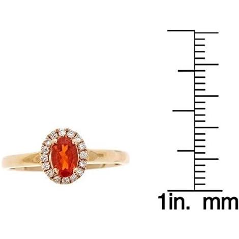 【並行輸入品】Gin & Grace 14K White Gold Natural Fire Opal & Diamond Statement Proの画像
