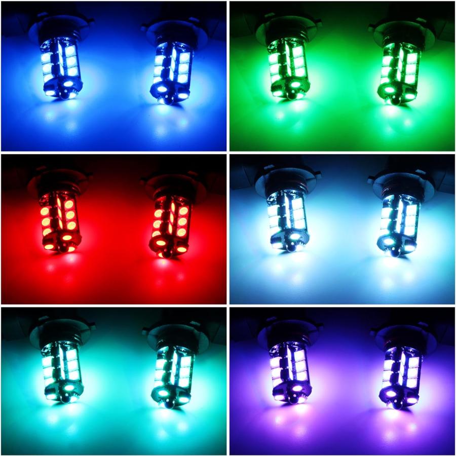 【並行輸入品】iJDMTOY 27-SMD マルチカラー RGB H11/H8 LED 交換用電球 赤外線リモコン付き 車のフォグライトや運転ライトにの画像