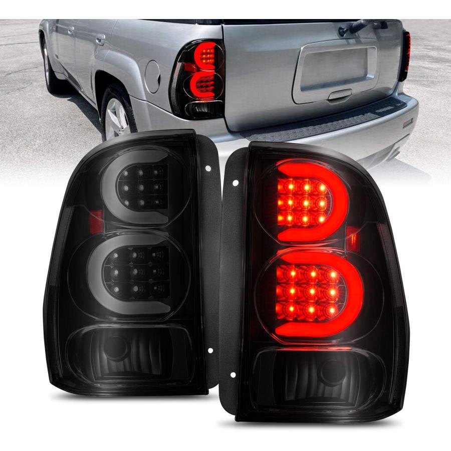 【並行輸入品】AmeriLite 2002-2009 Chevy Trailblazer/EXT用 スモークブラック Cタイプ LEDチューブテールラの画像