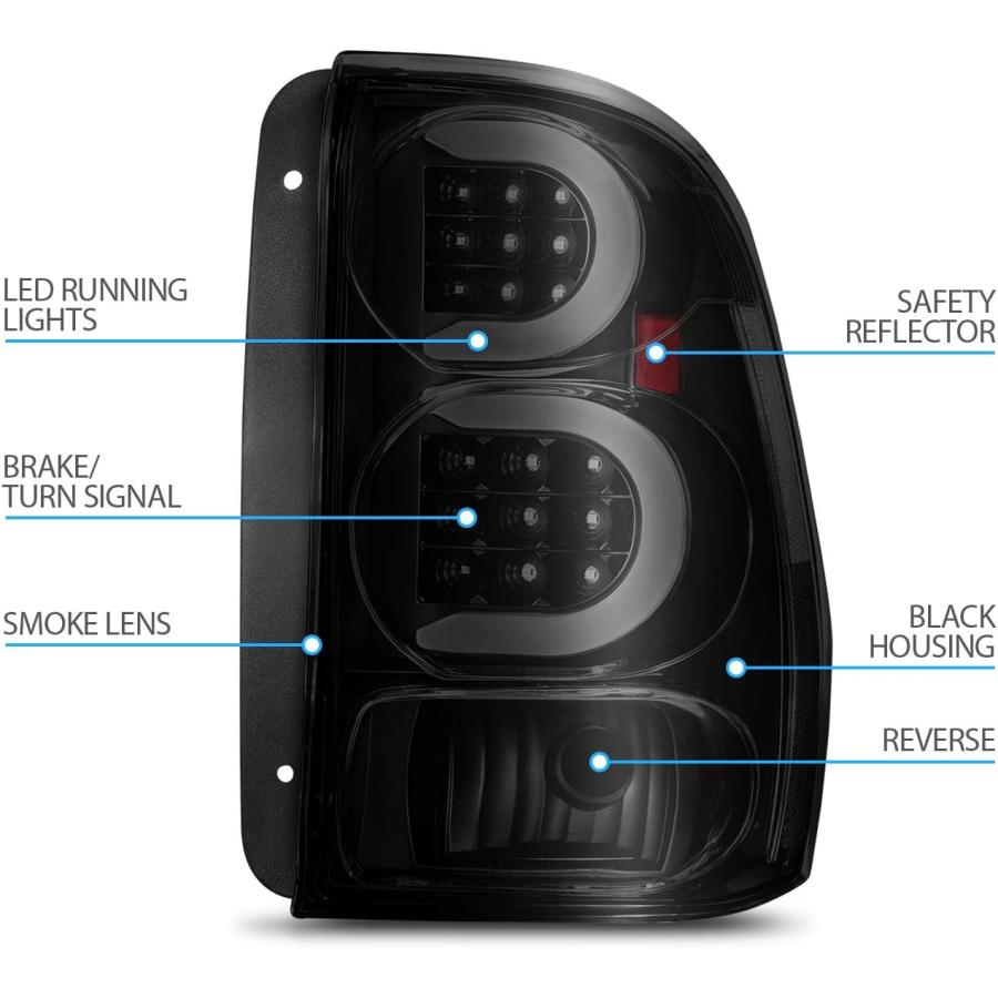 【並行輸入品】AmeriLite 2002-2009 Chevy Trailblazer/EXT用 スモークブラック Cタイプ LEDチューブテールラの画像