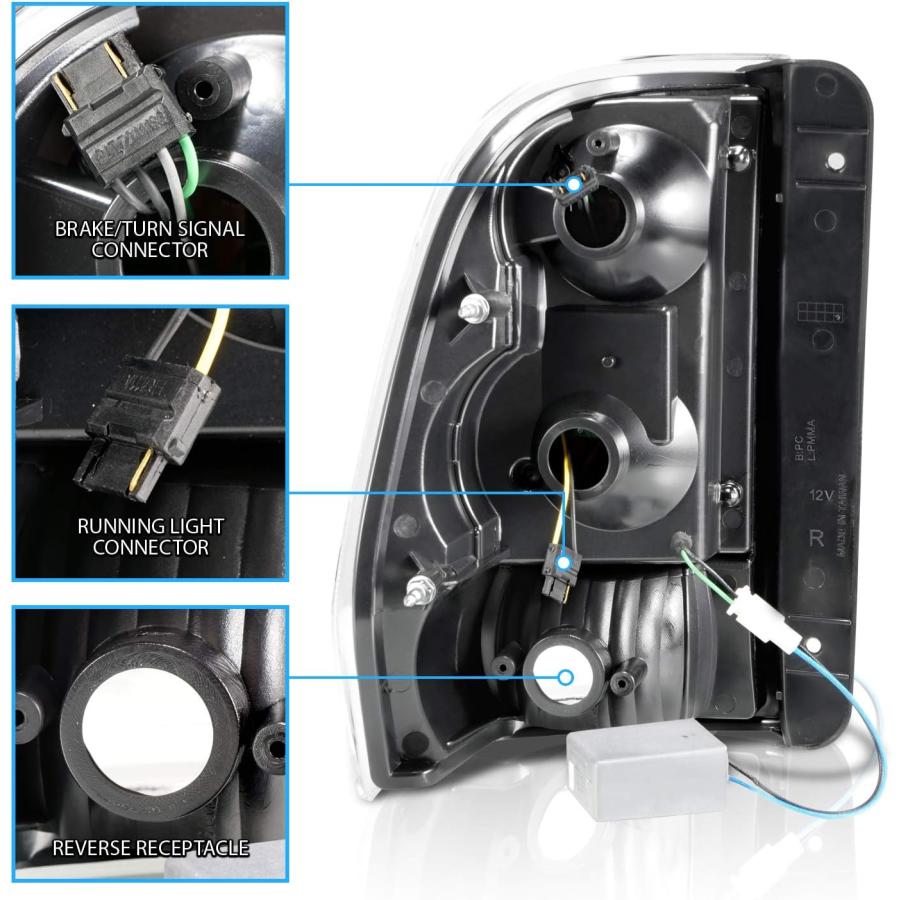 【並行輸入品】AmeriLite 2002-2009 Chevy Trailblazer/EXT用 スモークブラック Cタイプ LEDチューブテールラの画像