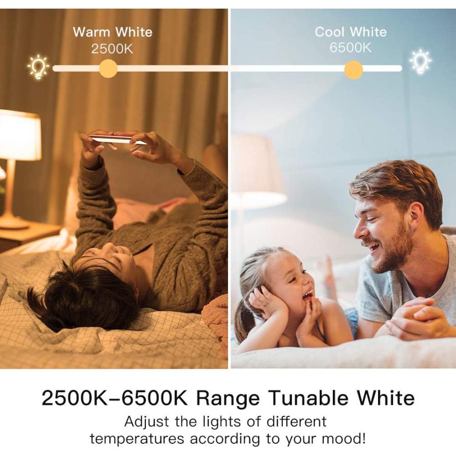 Smart Light Bulbs  Treatlife WiFi LED Smart Light Bulb  Dimmable  Works with Alexa  Google Home  SmartThings  Warm White& Cool White(2700K-6500K)｜good-face｜04