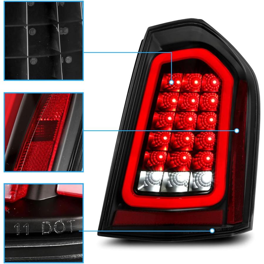 【並行輸入品】AmeriLite フルインテンス LEDテールライト ブレーキとレスバース パーキングライトバー 2011-2014年式クライスラー3_3