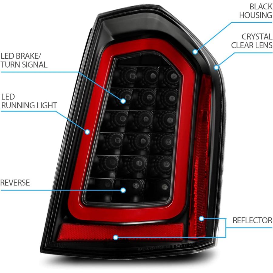 【並行輸入品】AmeriLite フルインテンス LEDテールライト ブレーキとレスバース パーキングライトバー 2011-2014年式クライスラー3_4