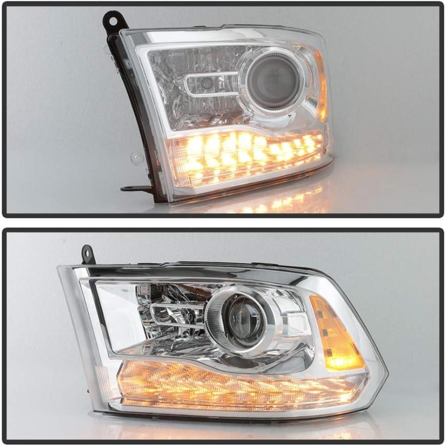 【並行輸入品】VIPMOTOZ 左 LED ストリップ DRL 左 ハロゲン プロジェクター ヘッドライト 2013-2018 RAM 1500 \u0026の画像