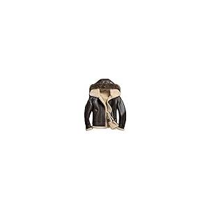 【並行輸入品】Men's Sheepskin Shearling Detachable Hooded B3 Flight Jacket Racの画像