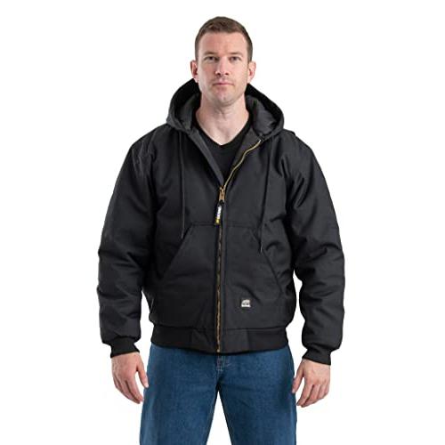 【並行輸入品】Berne Men's ICECAP Insulated Hooded Jacket, XL, Regular, Blackの画像