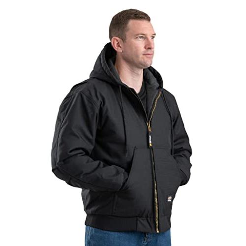 【並行輸入品】Berne Men's ICECAP Insulated Hooded Jacket, XL, Regular, Blackの画像
