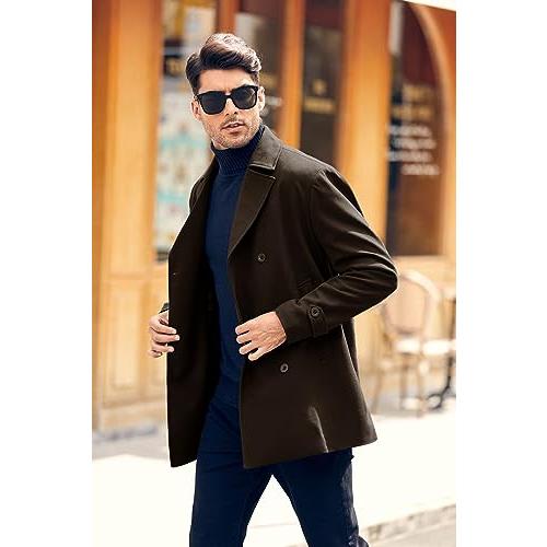 並行輸入品】PASLTER メンズ クラシック ビジネス ピーコート 冬