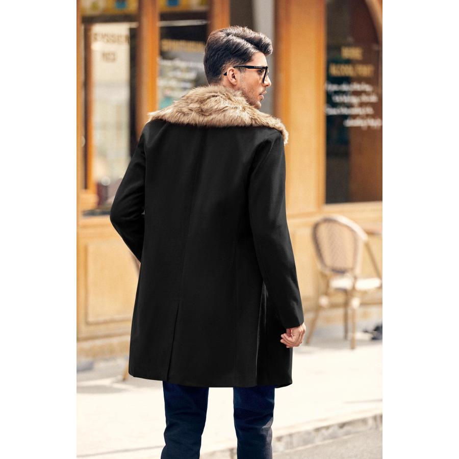 並行輸入品】PASLTER メンズ 冬用 トレンチオーバーコート 取り外し