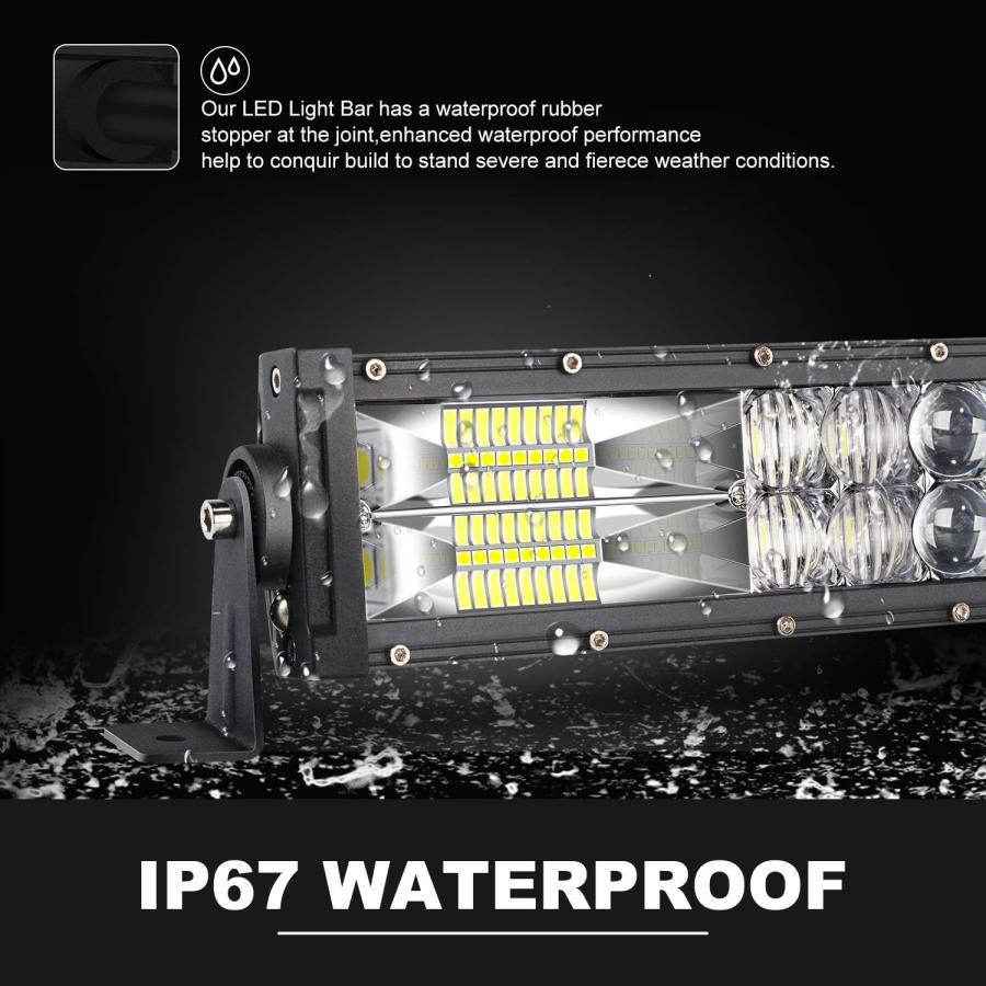 【並行輸入品】DOT 52インチ カーブLEDライトバー 5D +20インチ 5D LEDライトバー+4X 4インチ LEDキューブポッド 配線キットの画像