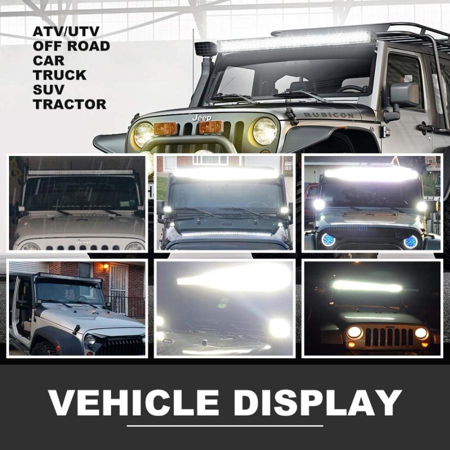 【並行輸入品】DOT 52インチ カーブLEDライトバー 5D +20インチ 5D LEDライトバー+4X 4インチ LEDキューブポッド 配線キットの画像