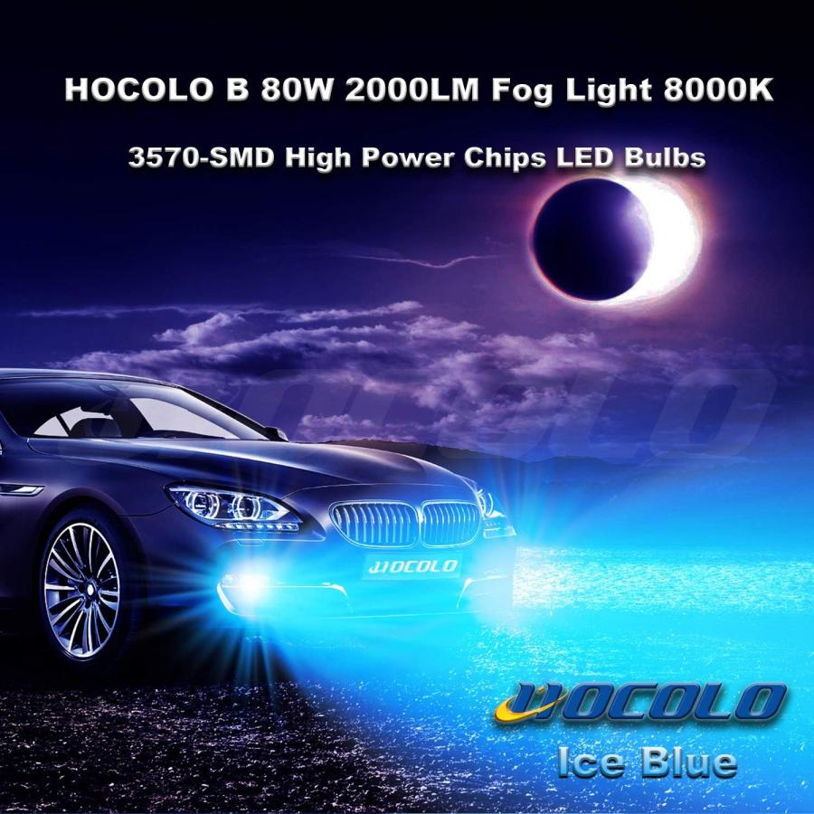 【並行輸入品】HOCOLOBアイスブルーホワイトフォグライトDRL8000K 6000KLED電球-H7H8 H3 H4 H1 9005 9006 8_2