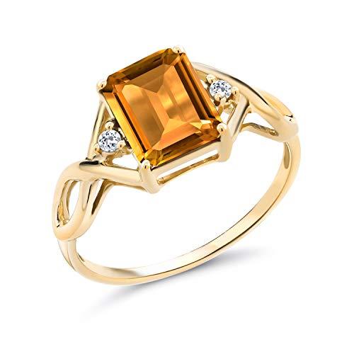 【並行輸入品】[Gem Stone King] 2.41カラット 天然 シトリン 指輪 リング レディース 天然 トパーズ シルバー925 イエの画像