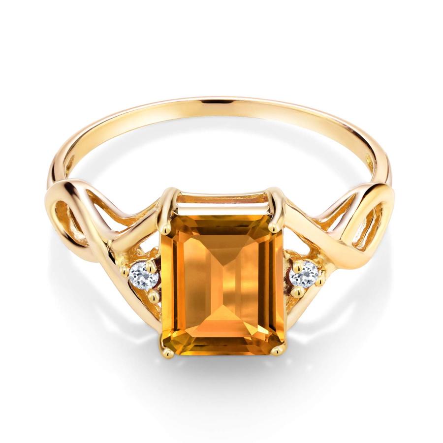 【並行輸入品】[Gem Stone King] 2.41カラット 天然 シトリン 指輪 リング レディース 天然 トパーズ シルバー925 イエの画像