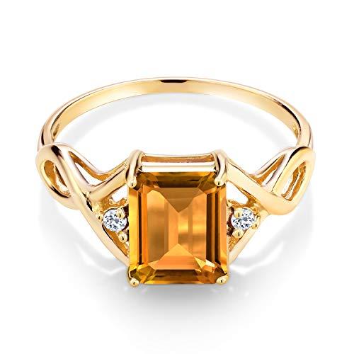 【並行輸入品】[Gem Stone King] 2.41カラット 天然 シトリン 指輪 リング レディース 天然 トパーズ シルバー925 イエの画像