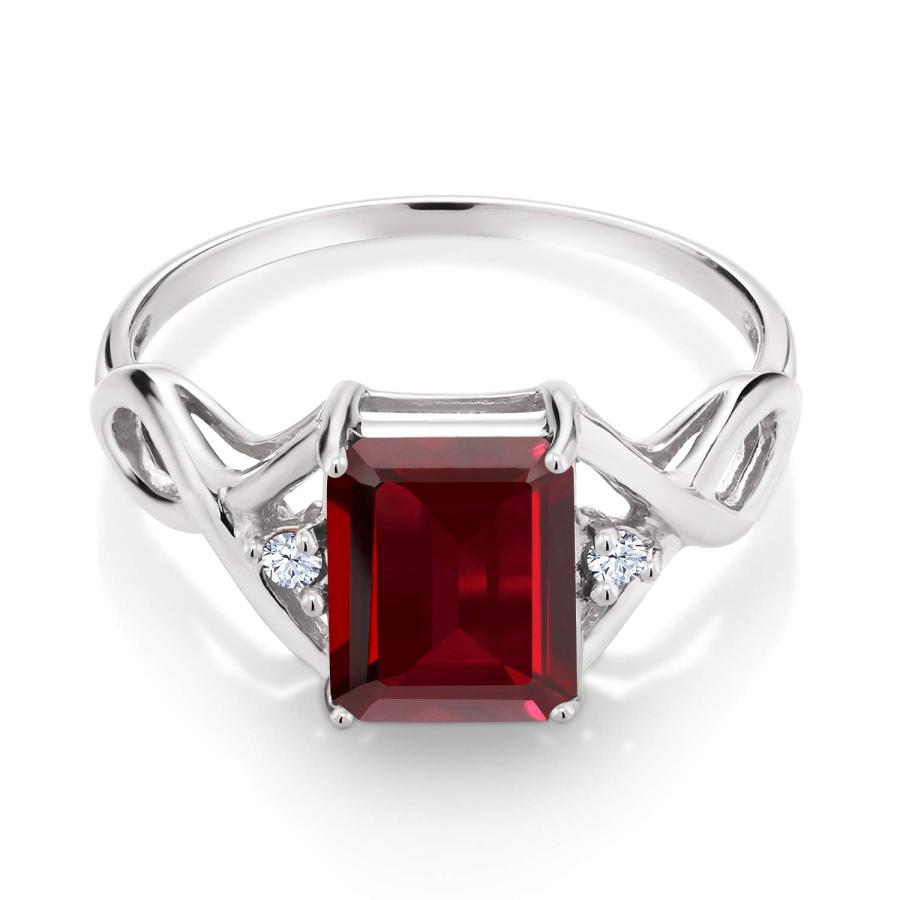 【並行輸入品】[Gem Stone King] 2.67カラット 天然 ガーネット 指輪 リング レディース シルバー925 1月 誕生石 Geの画像