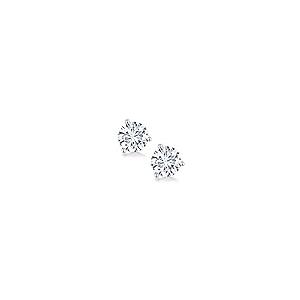 【並行輸入品】Charles & Colvard製 14K ホワイトゴールド Forever Brilliant 人工モアッサナイト スタッドピの画像