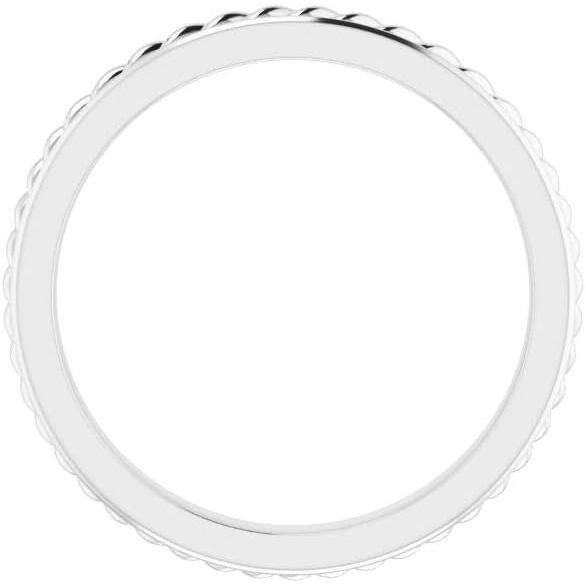 【並行輸入品】Solid 14k White Gold 2mm Rope Wedding Band Ring - Size 6の画像