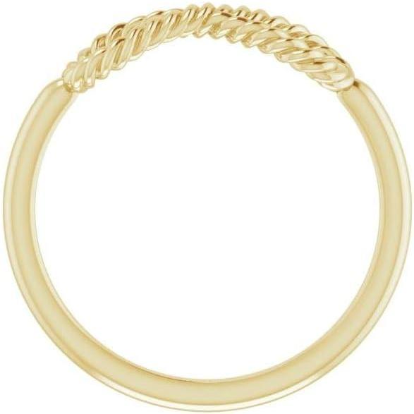 【並行輸入品】Solid 14k Yellow Gold Infinity-Inspired Rope Ring Band (Width = 6.9mの画像