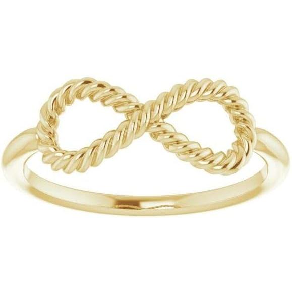 【並行輸入品】Solid 14k Yellow Gold Infinity-Inspired Rope Ring Band (Width = 6.9mの画像