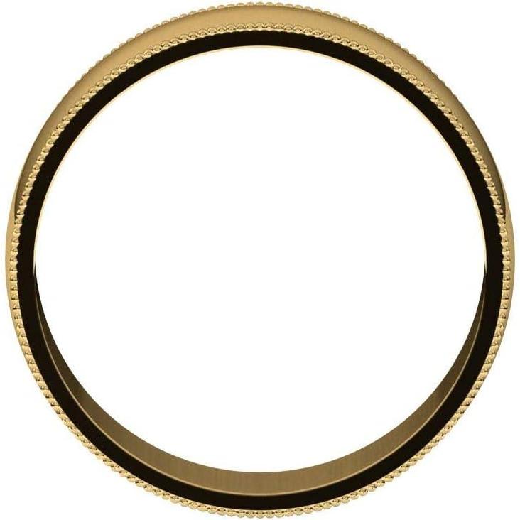 【並行輸入品】Solid 10k Yellow Gold 6mm Milgrain Wedding Band Ring Classic Plain Tの画像