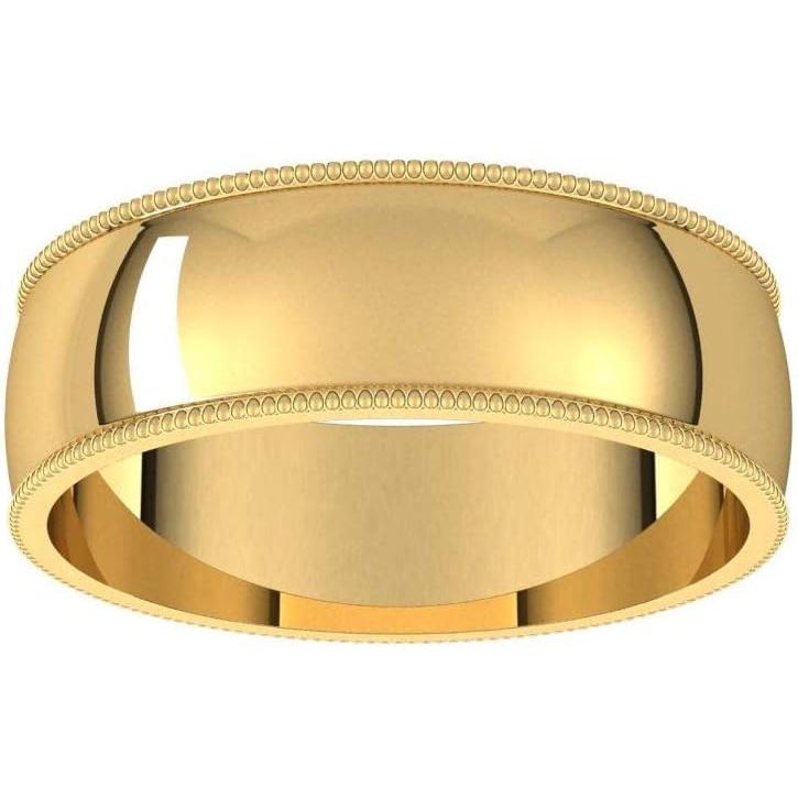 【並行輸入品】Solid 10k Yellow Gold 6mm Milgrain Wedding Band Ring Classic Plain Tの画像
