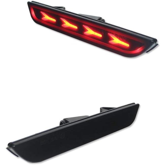 【並行輸入品】JDMTECH スモークレンズ レッドLEDランプ リアバンパーサイドマーカーライト 2010 2011 2012 2013 2014フの画像