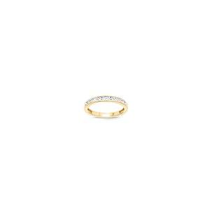 【並行輸入品】La Joya 1/6   1/2 CT TW認定 人工ダイヤモンドチャネルリング   輝く10Kソリッドゴールド結婚指輪 重ね付の画像