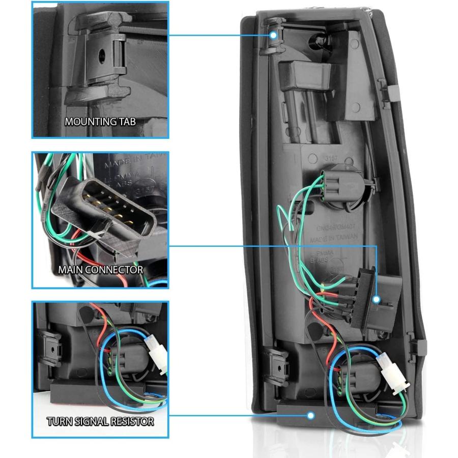 【並行輸入品】APA 1988-1999 シボレー GMC C/K シルバラード サバーバン SUV クリスタルレッド Cタイプ LEDチューブテールの画像