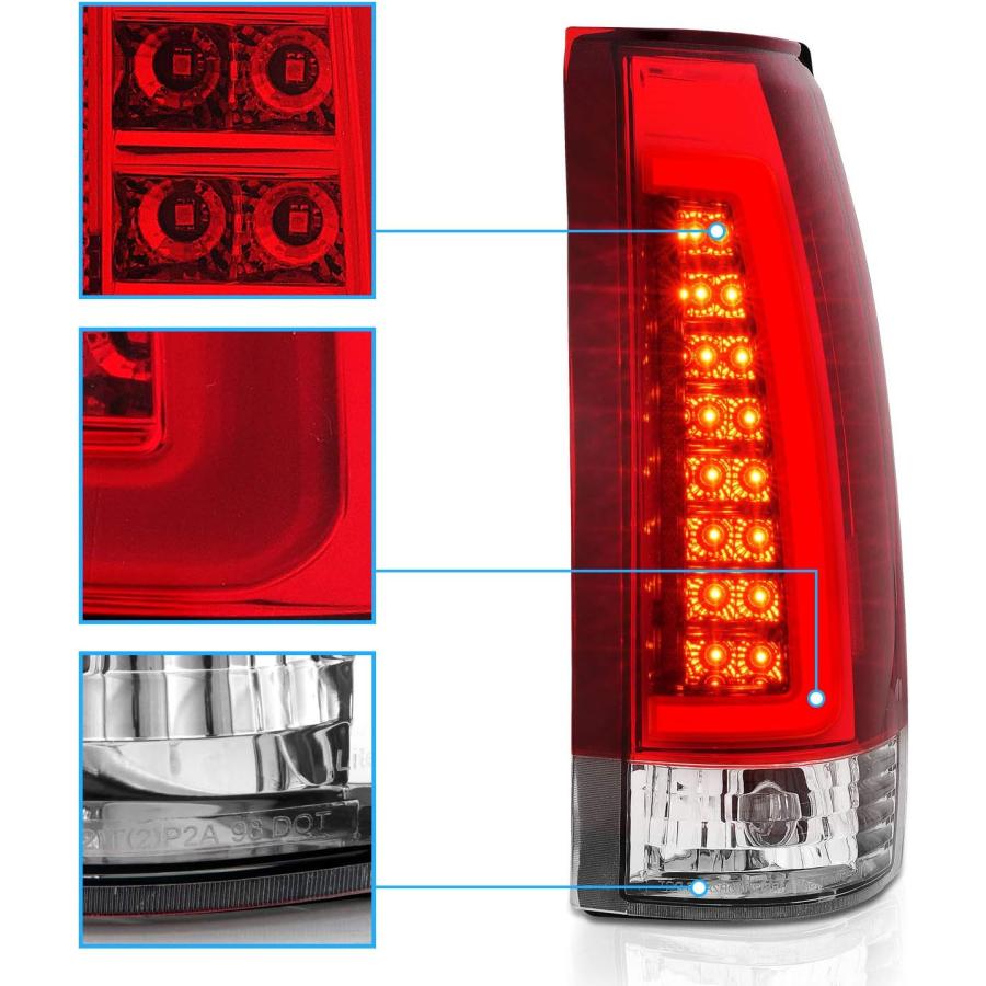 【並行輸入品】APA 1988-1999 シボレー GMC C/K シルバラード サバーバン SUV クリスタルレッド Cタイプ LEDチューブテールの画像