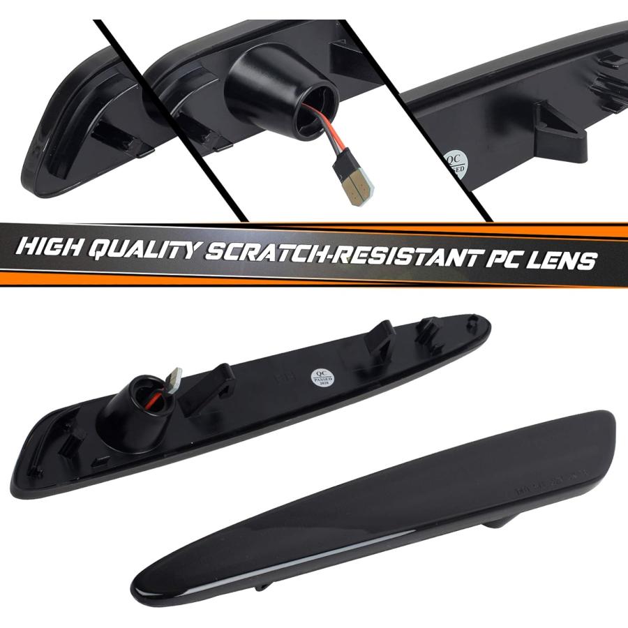 【並行輸入品】NDRUSH スモークLEDサイドマーカー フロントアンバー サイドマーカーライト シボレー コルベット C6 2015-2013対応の画像