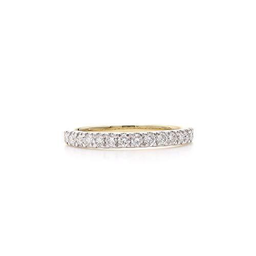 【並行輸入品】ニューワールド ダイヤモンド バンドリング 1/2カラット 人工ダイヤモンド 結婚指輪 14kt イエローゴールド (F G カラの画像