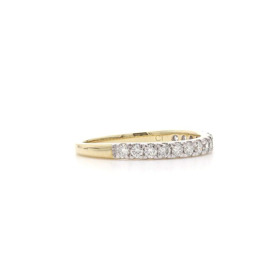 【並行輸入品】ニューワールド ダイヤモンド バンドリング 1/2カラット 人工ダイヤモンド 結婚指輪 14kt イエローゴールド (F G カラの画像