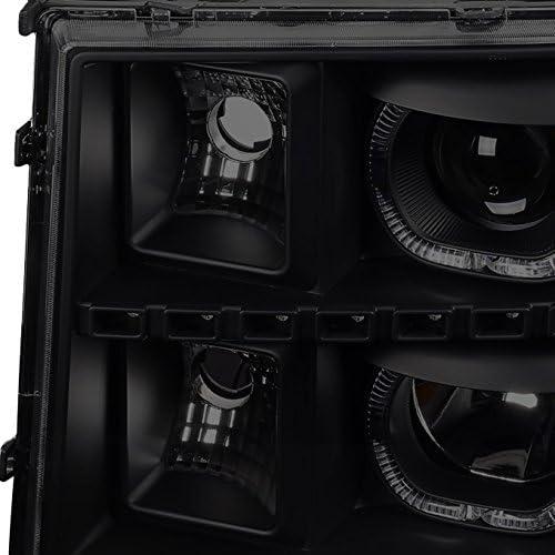 【並行輸入品】AKKON - [デュアルLEDハローリング] 07-13 Sierra ピックアップトラック ブラック スモークプロジェクターヘッドラの画像