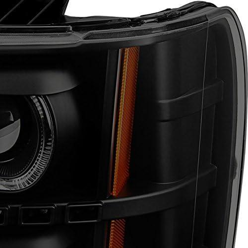 【並行輸入品】AKKON - [デュアルLEDハローリング] 07-13 Sierra ピックアップトラック ブラック スモークプロジェクターヘッドラの画像