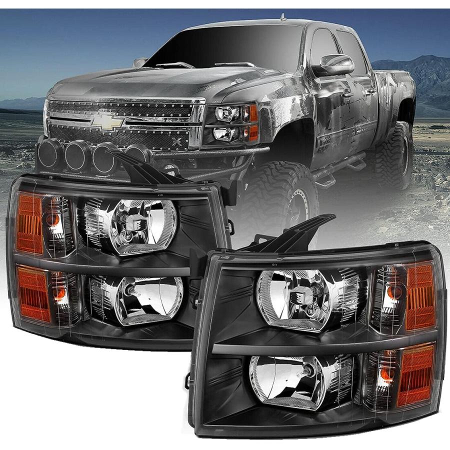 【並行輸入品】A\u0026P Headlight Assembly Compatible wtih 07-13 Silverado 1500/07-14 Siの画像