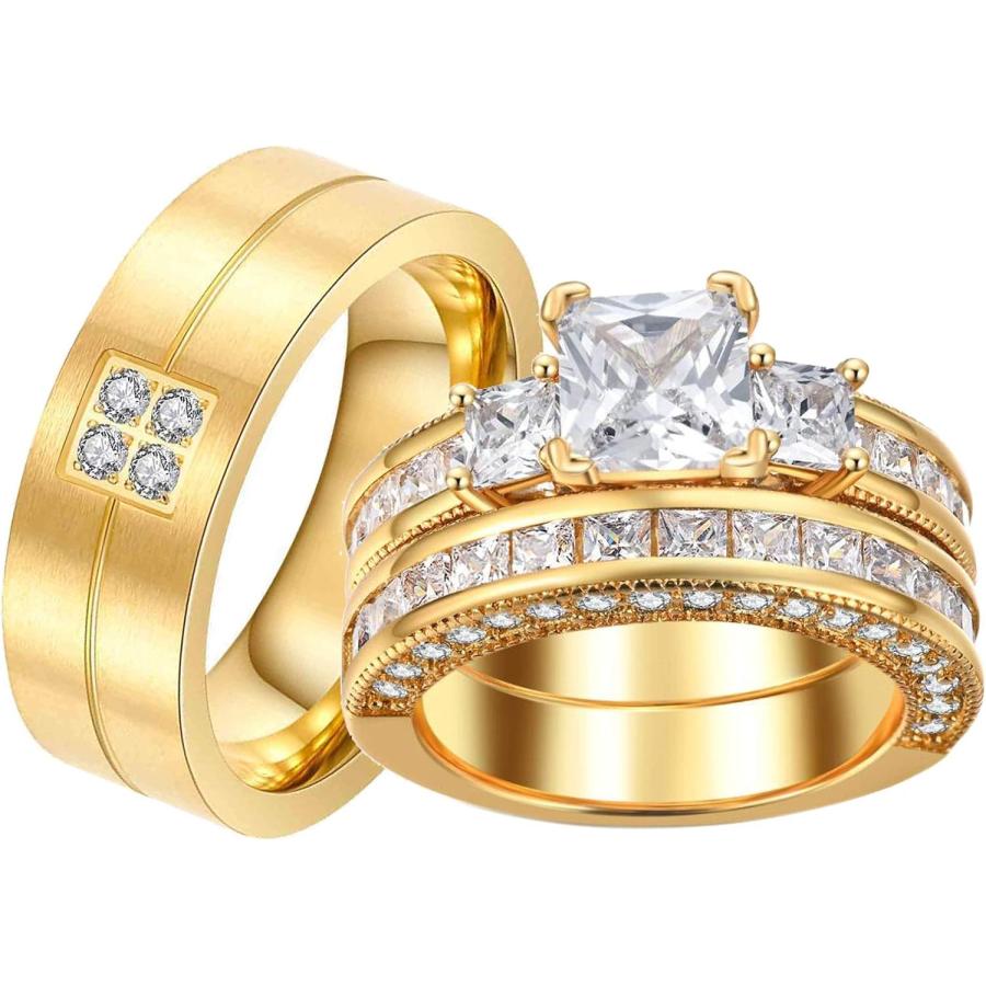 並行輸入品】Ringcrown カップルリング イエローゴールドメッキ