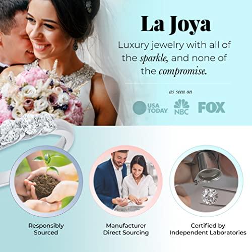 【並行輸入品】La Joya 1/4   3/4 CT TW認定 人工ダイヤモンド5ストーンバンドリング レディース | スパークリング10Kソの画像