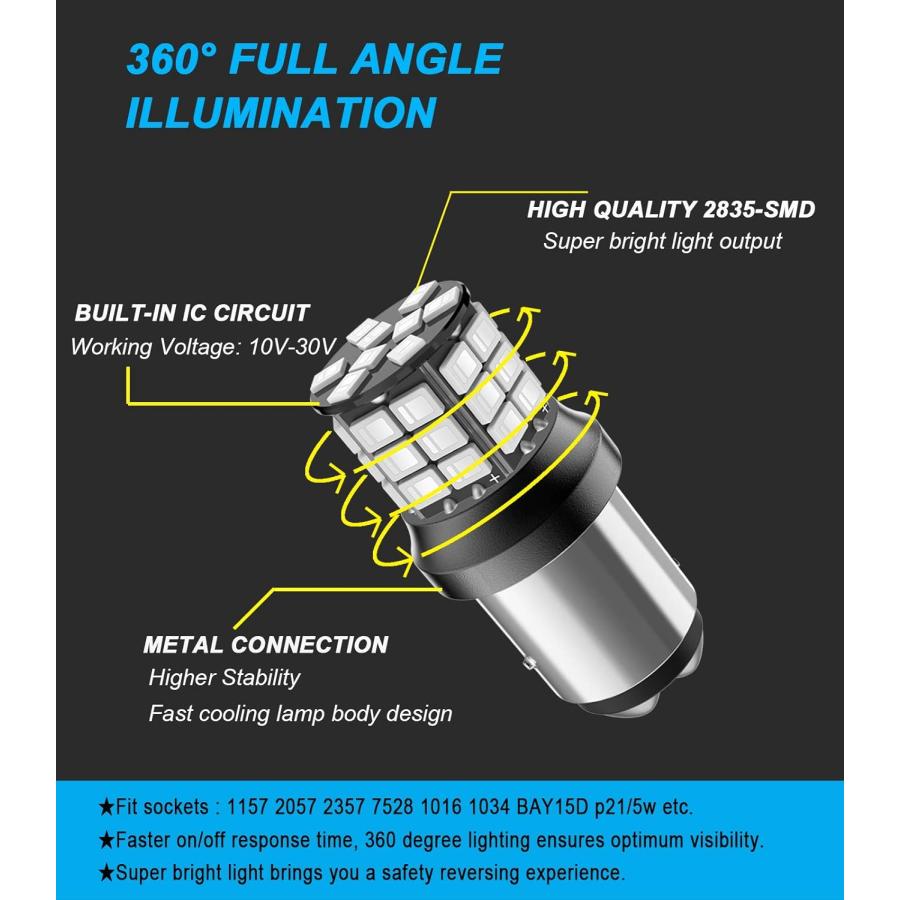 【並行輸入品】Serundo Auto 1157 Led Bulb  Super Bright 12V 24V 39-SMD 2057 2357 75_3