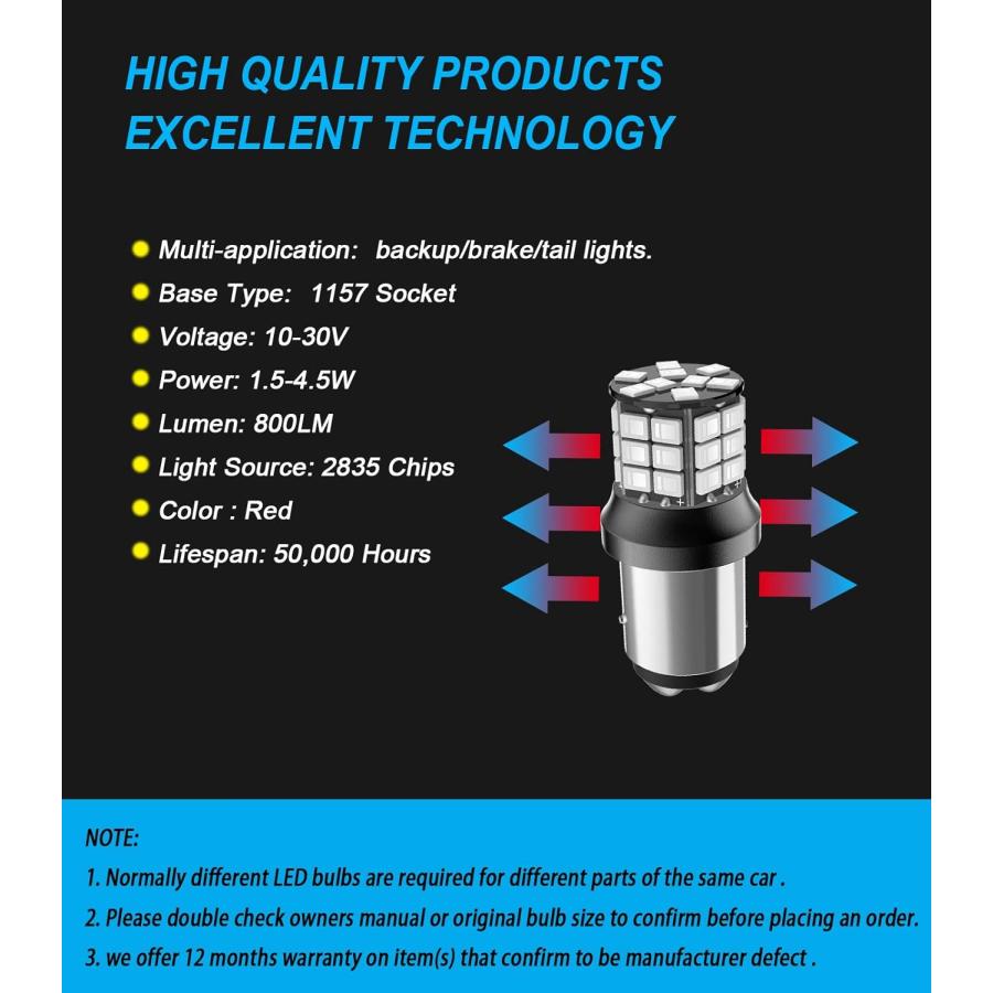 【並行輸入品】Serundo Auto 1157 Led Bulb  Super Bright 12V 24V 39-SMD 2057 2357 75_4